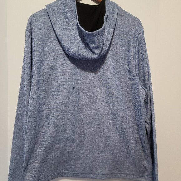 ZELOS TECH FLEECE COMFORT LIGHTWEIGHT ZIP HOODIE- CALM BLUE MEN'S MEDIUM - Picture 13 of 14